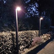 Solar lantaarn en tuinlampen in verschillende hoogtes