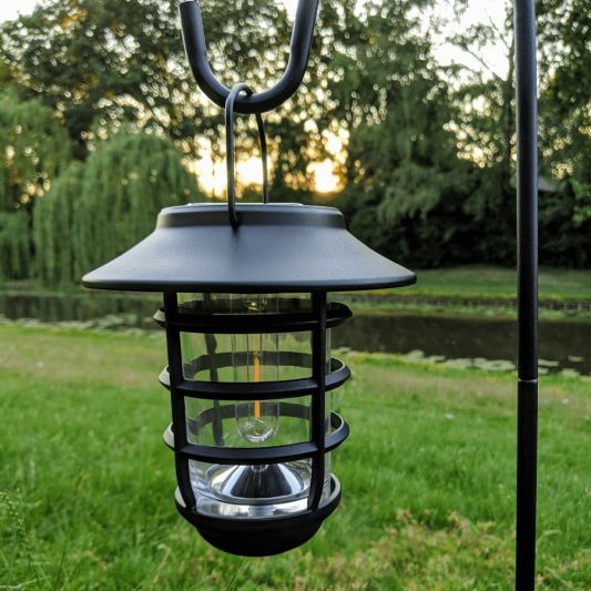 3 stuks Zwarte solarlamp Sting - hanglamp, priklamp en tafellamp-in 1