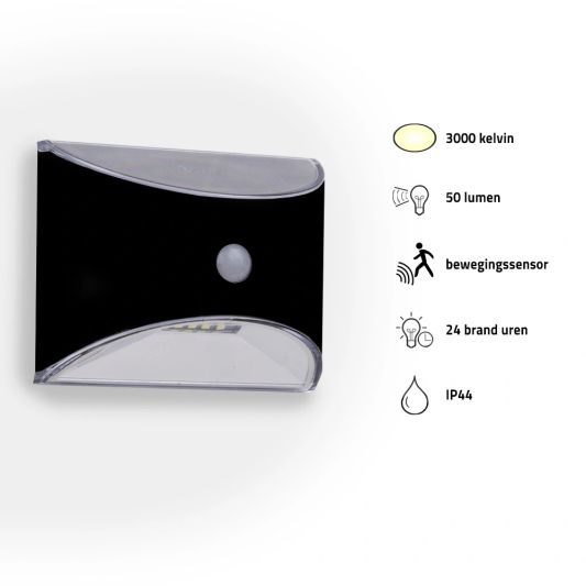 3x Solar wandlamp Flint | Met bewegingsmelder | Warm wit licht