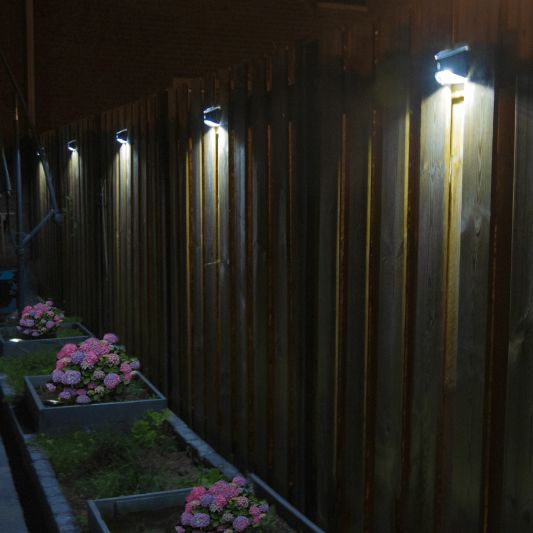 3X Solar wandlamp Flint RVS met bewegingsmelder op zonne energie koud wit