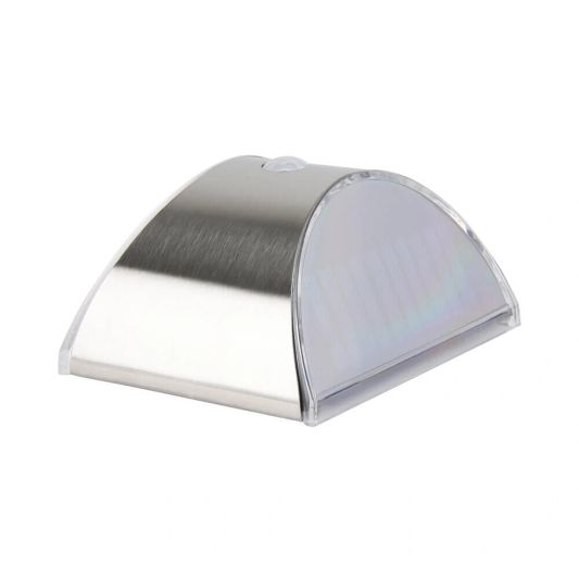 3X Solar wandlamp Flint RVS met bewegingsmelder op zonne energie koud wit
