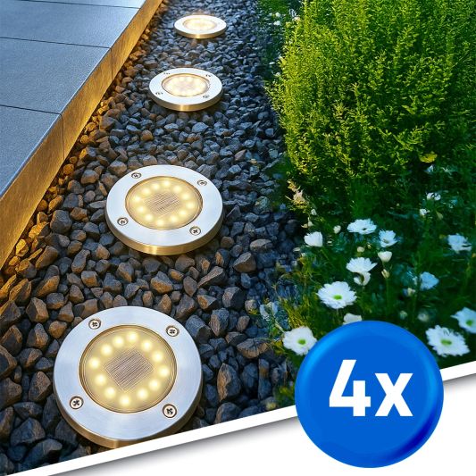 4x Solar grondspot Impuls LED Voordeelset