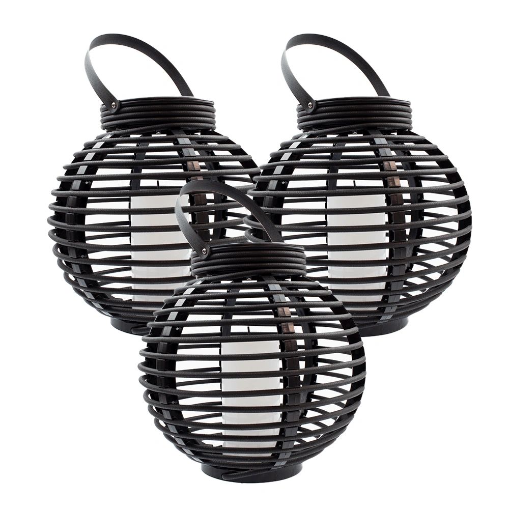 spons Logisch schermutseling Solar lantaarn Basket medium | Tafellamp rotanlook | Set 3 stuks -  SolarlampKoning