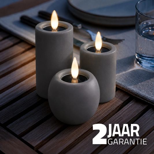 Set van 3 solar led kaarsen met houders Vela, Lys & Lumi