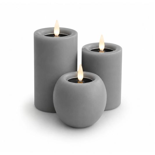 Set van 3 solar led kaarsen met houders Vela, Lys & Lumi