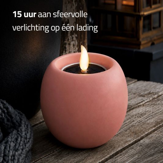 Set van 3 solar led kaarsen met houders Vela, Qiri & Lys