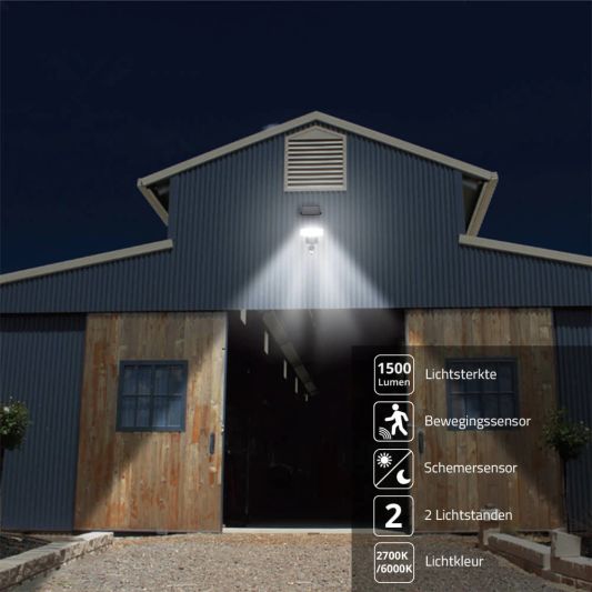 Solar beveiligingslamp Butler met bewegingsmelder en los paneel
