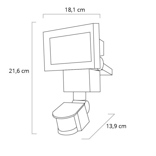 Solar beveiligingslamp James I met bewegingsmelder en los paneel