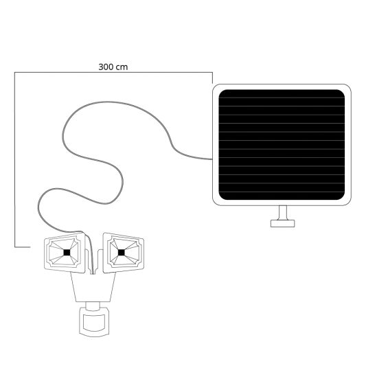Solar beveiligingslamp James II met bewegingsmelder en los paneel