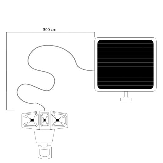 Solar beveiligingslamp James III met bewegingsmelder en los paneel