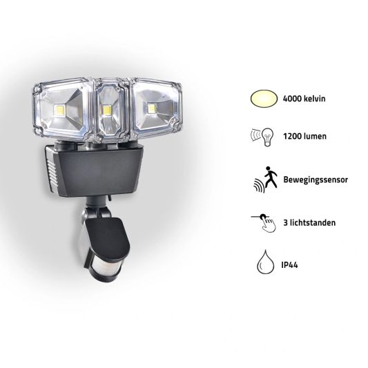 Solar beveiligingslamp James III met bewegingsmelder en los paneel