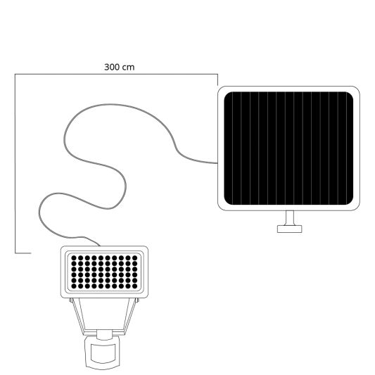 Solar beveiligingslamp Secur II met bewegingsmelder los paneel