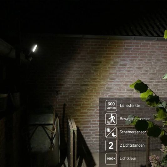Solar beveiligingslamp Secur II met bewegingsmelder los paneel