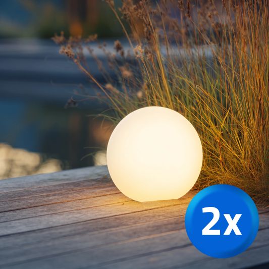 Solar bol lamp (30 cm) met afstandsbediening - Set van 2