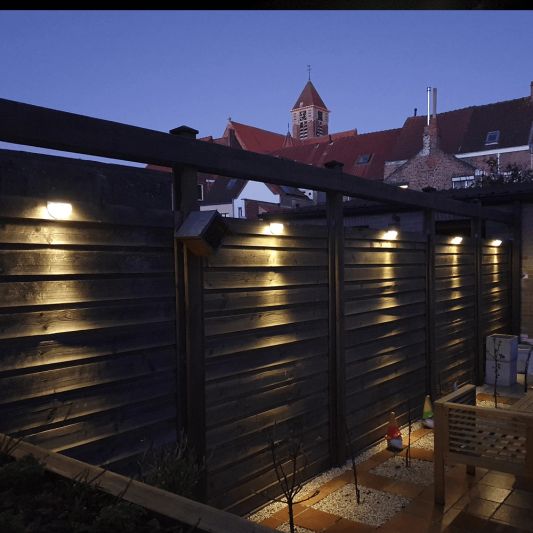 Solar buitenlamp Druppel wandlamp wit 6 leds zonne energie 3 stuks