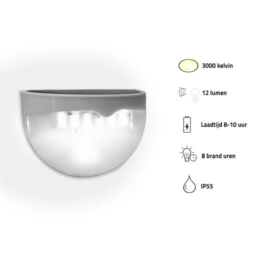 Solar buitenlamp Druppel wandlamp wit 6 leds zonne energie 3 stuks