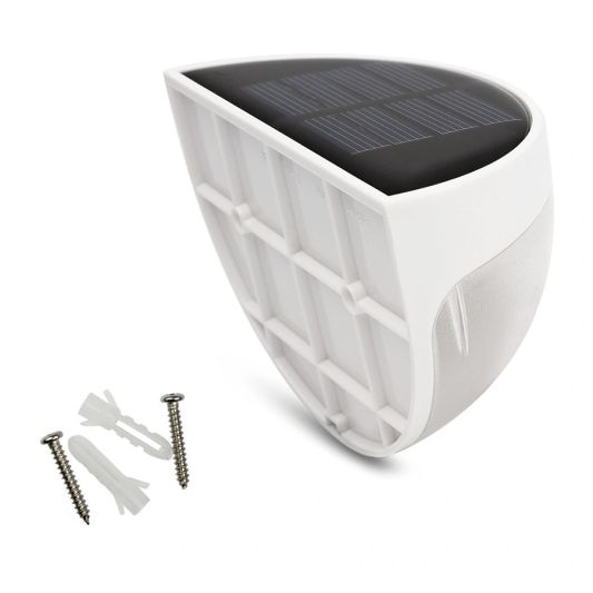 Solar buitenlamp Druppel wandlamp wit 6 leds zonne energie 2 stuks