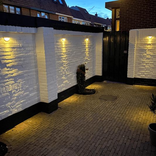 Solar buitenlamp Druppel wandlamp wit 6 leds zonne energie