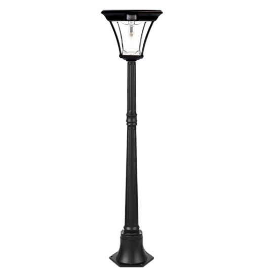 Solar buitenlamp London lantaarn midden hoog zwart op zonne energie