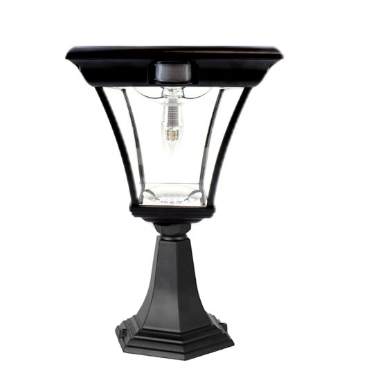 Solar buitenlamp London sokkel zwart met ledlamp