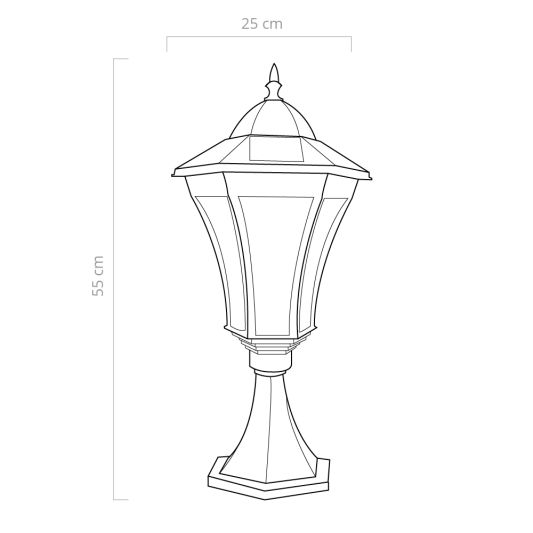 Solar buitenlamp Sheffield sokkel zwart met ledlamp