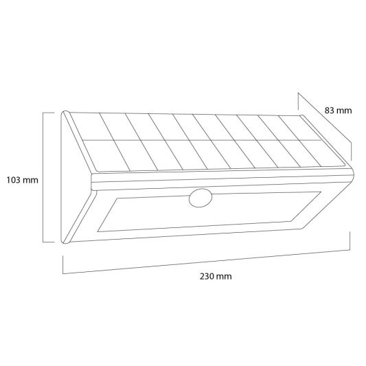 Solar buitenlamp wandlamp Motion V met bewegingsmelder op zonne energie