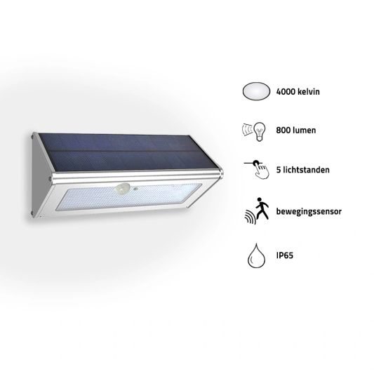 Solar buitenlamp wandlamp Motion V met bewegingsmelder op zonne energie