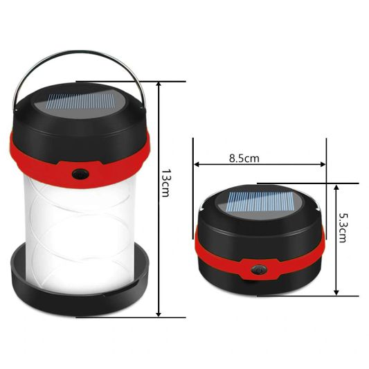 Solar camping lamp Explorer opvouwbaar met 2 lichtstanden op zonne-energie