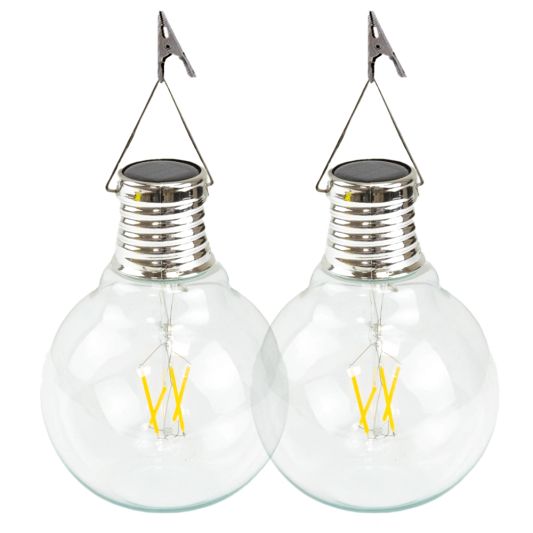 Solar filament lampen set van 2 Scoop met ophangklem