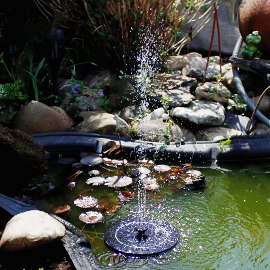 Solar fontein Jet - Fontein op zonne energie - Warm wit licht - Meerdere effecten