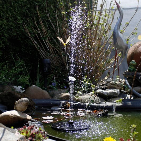 Solar fontein Jet - Fontein op zonne energie - Warm wit licht - Meerdere effecten