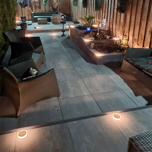 Solar grondspot Round op zonne energie voordeelset van 8 stuks