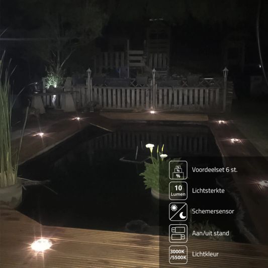 Solar grondspot Shield op zonne energie voordeelset van 6 stuks