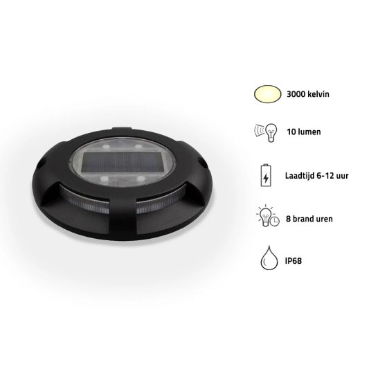 Solar grondspot Shield zwart op zonne energie voordeelset van 6 stuks