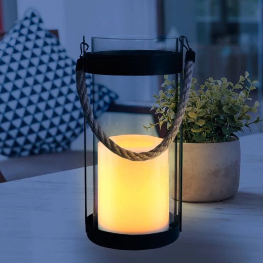 Solar hang- en tafellamp Odin op zonne-energie - Decoratieve buitenlamp met kaars