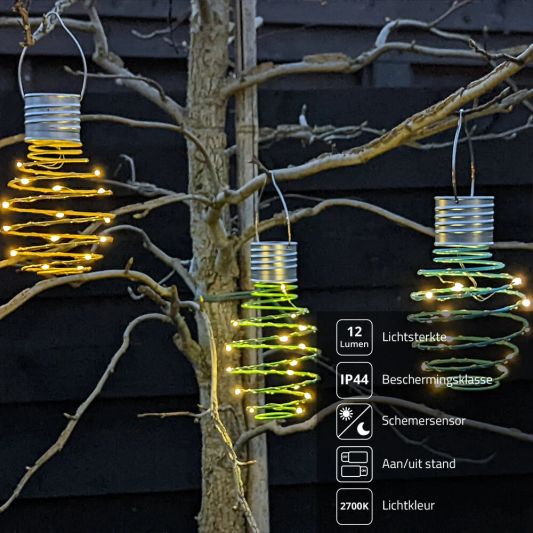 Solar hanglamp Fiesta op zonne energie - Set met meerdere kleuren