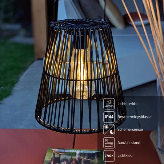 Solar hanglamp Firenze op zonne-energie - Met filament led lamp