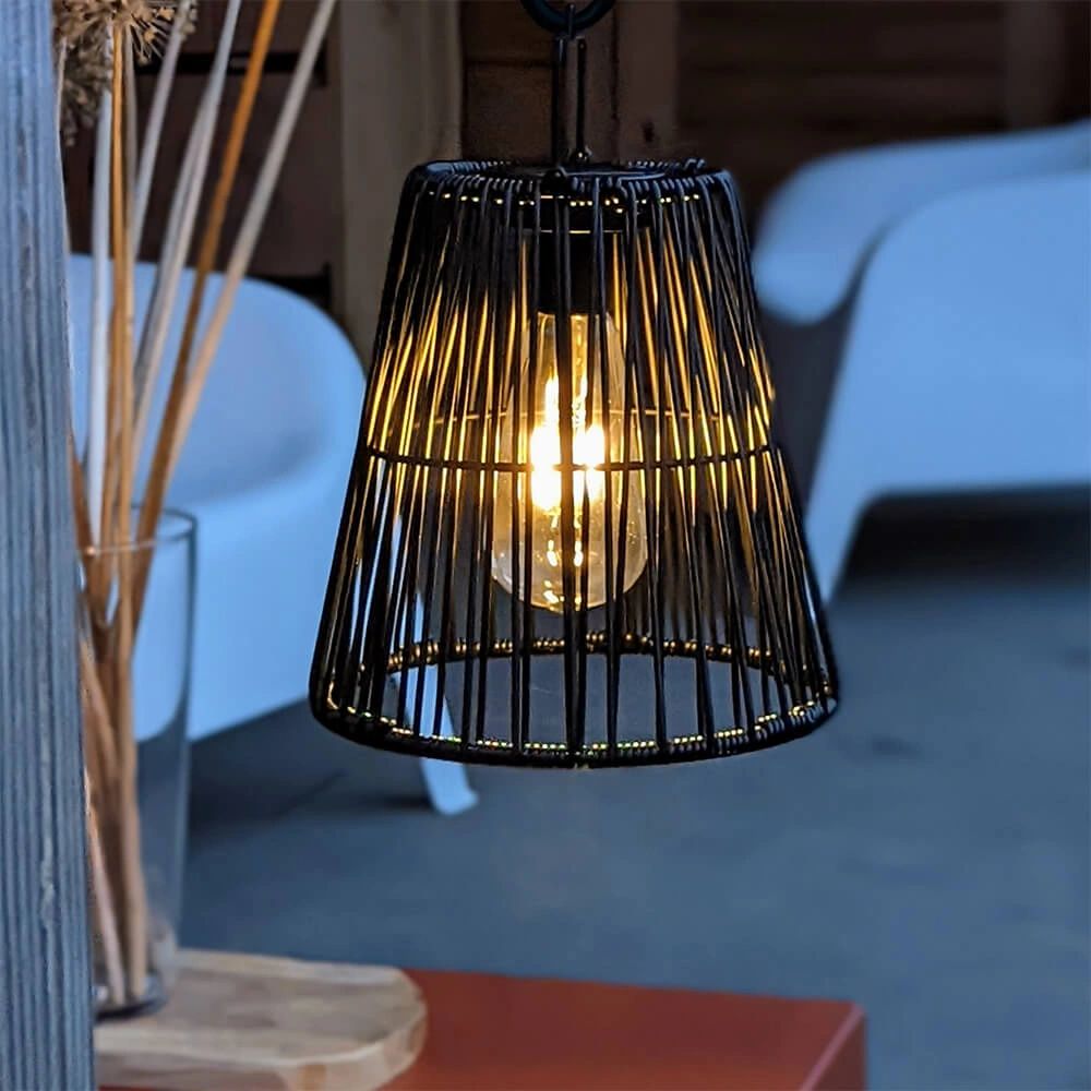 Solar LED filament lamp Firenze | en tafellamp | Zwart - SolarlampKoning