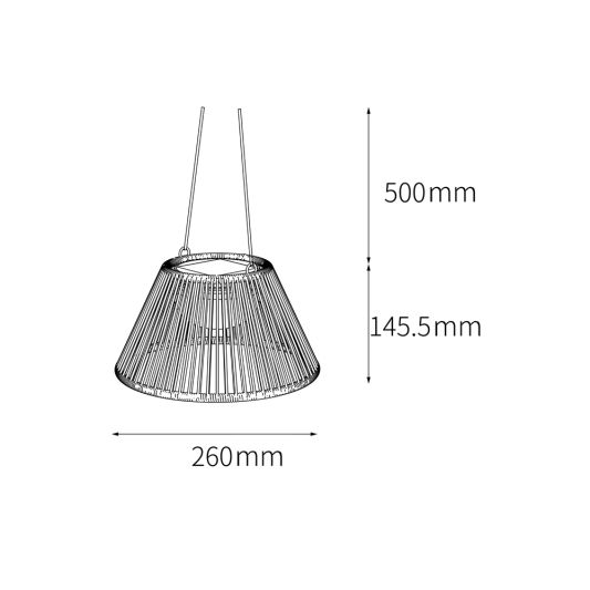 Solar hanglamp Maris - USB-C oplaadbaar - Rotan-look - Met afstandsbediening