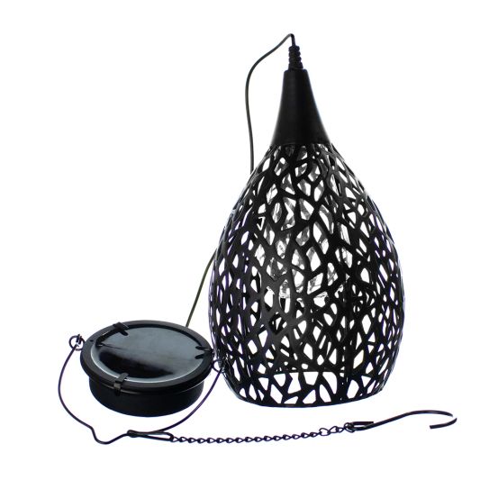 Solar hanglamp Saga Black met schemersensor Voordeelset van 2