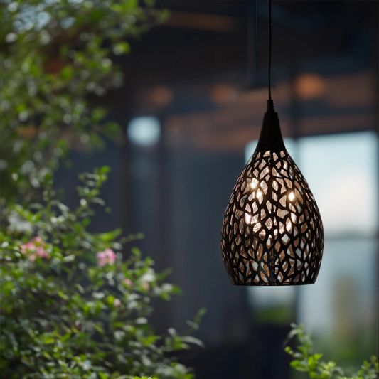 Solar hanglamp Saga Black met schemersensor - Voordeelset van 2