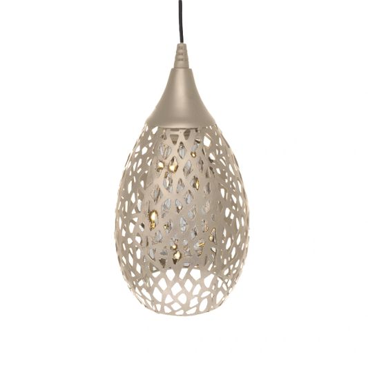 Solar hanglamp Saga Taupe met schemersensor