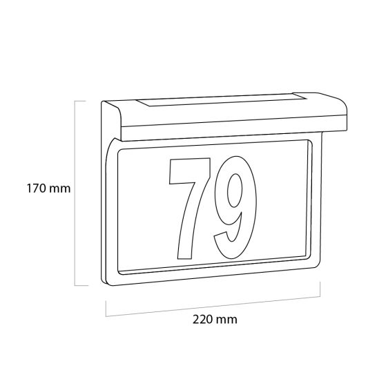 Solar Huisnummer Eta op zonne energie inclusief nummers