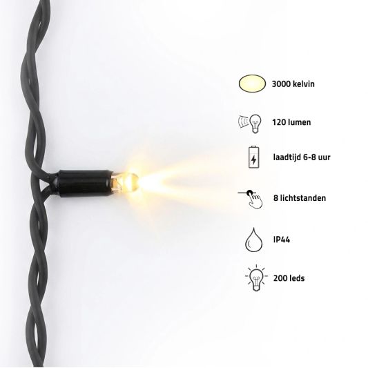 Solar kerst lichtsnoer Frost 200 leds