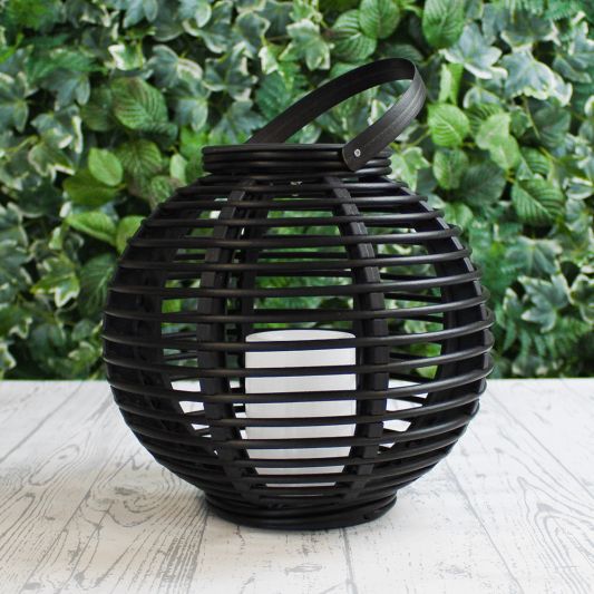 Solar Lantaarn Basket Medium Rotanlook lamp op zonne energie