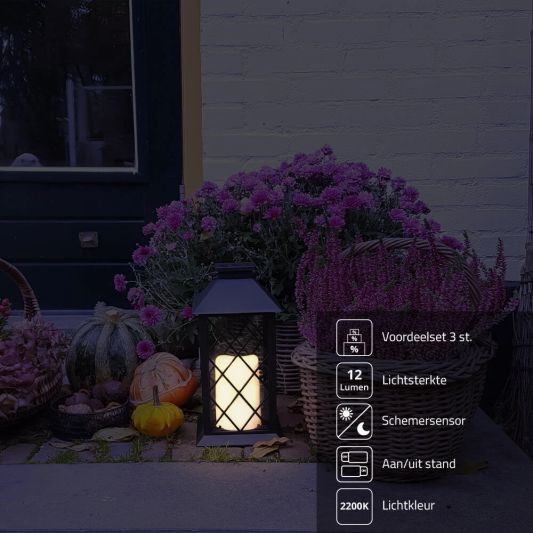 Solar Lantaarn Candle II voordeelset 3 stuks op zonne energie