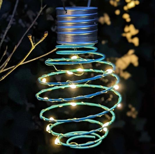 Solar LED hanglamp Fiesta Blue op zonne energie - Set van 3