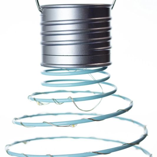 Solar LED hanglamp Fiesta Blue op zonne energie - Set van 9