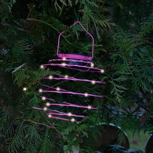 Solar LED hanglamp Fiesta Fuchsia op zonne energie