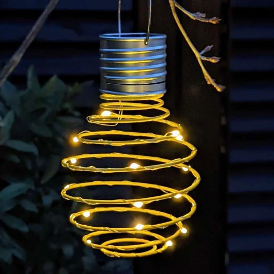 Solar LED hanglamp Fiesta Yellow op zonne energie - Set van 3